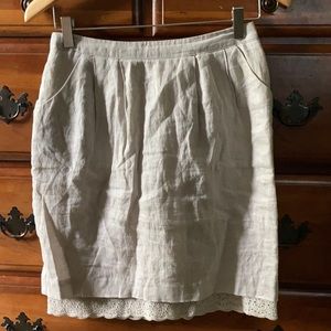 Anthropologie linen skirt
